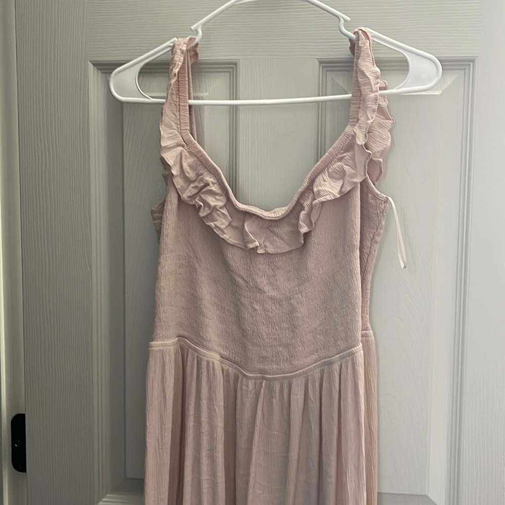 Express ruffle maxi dress pale pink size large